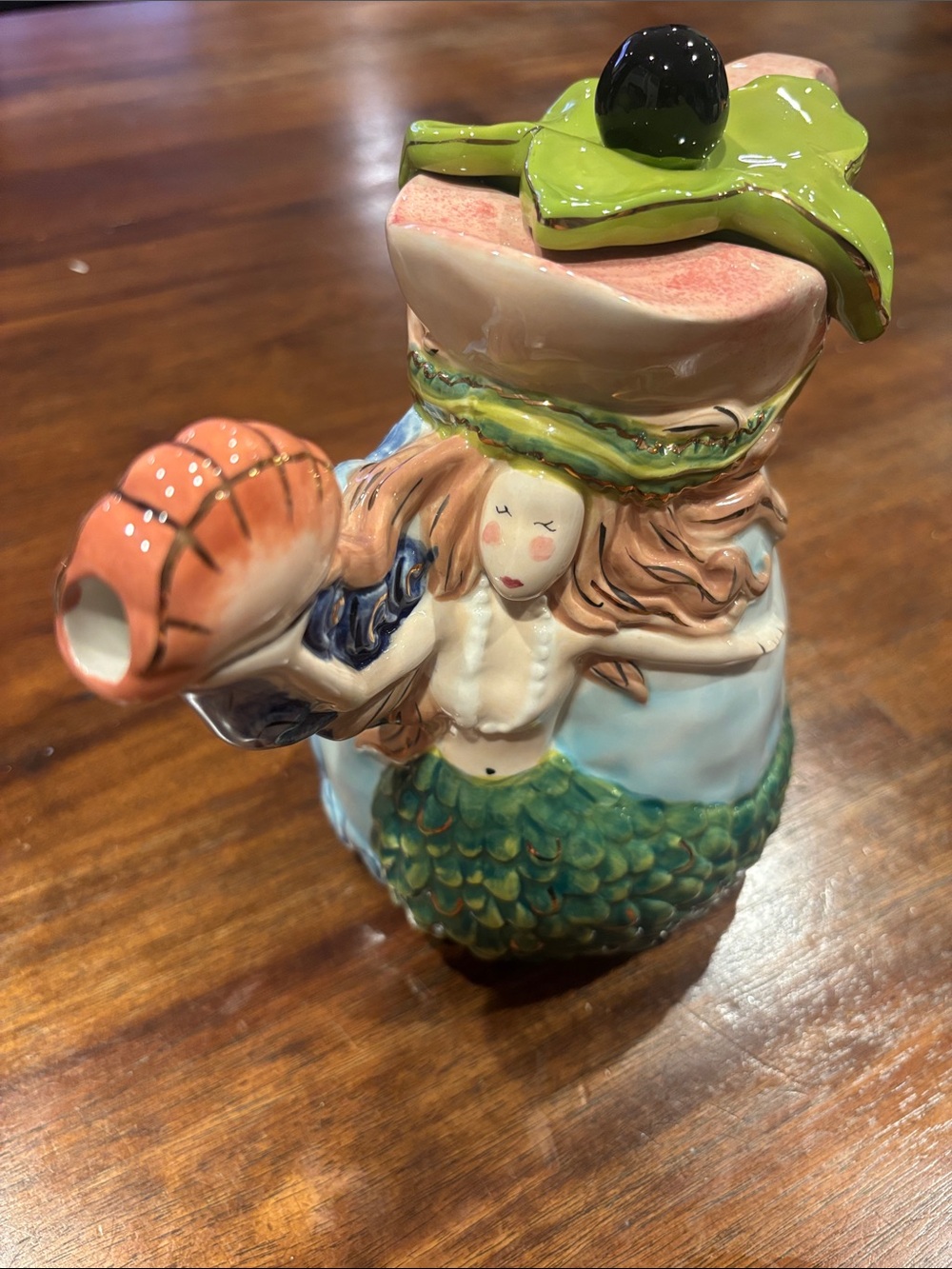 Heather Goldminc Mermaid Ceramic Teapot | Coastal Beach House Decor